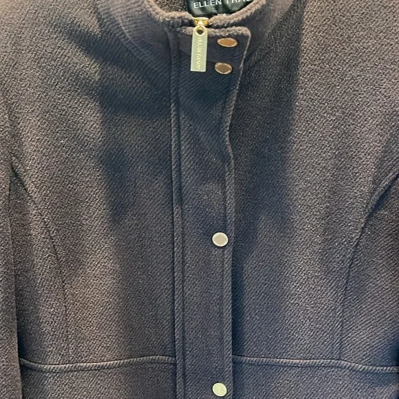 Ellen Tracy woman’s wool blend coat with front snaps and zipper - Picture 3 of 6